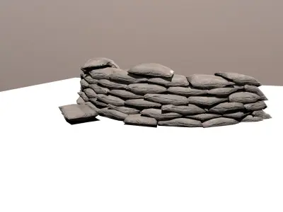 sand bag  Low-poly 3D model