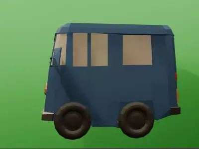 minibus Low-poly 3D model