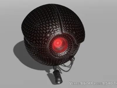 Sci-fi Drone Low-poly 3D model 4