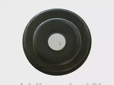 Rubber-Coated Dumbbell with Grip and Weight Marking Low-poly 3D model