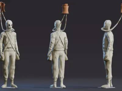Da Vinci Inventions - Diving Suit Low-poly 3D model