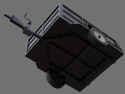 Utility Trailer 1B Low-poly 3D model