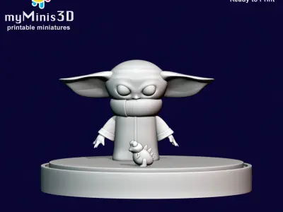 Baby Yoda Grogu Miniature 3D print model