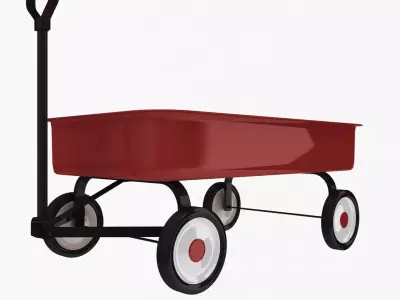 Childs Wagon Low-poly 3D model