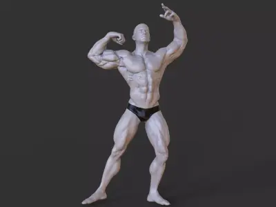 Bodybuilder Pose 3D print model 5