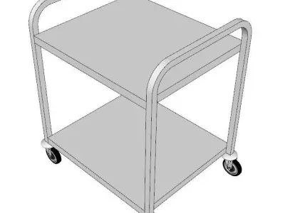 service trolley two-level flat table 3D model