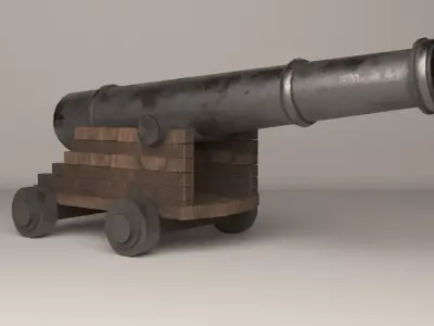 Cannon Low-poly 3D model 4