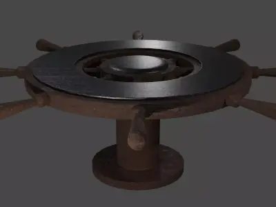Ships Wheel Table Low-poly 3D model