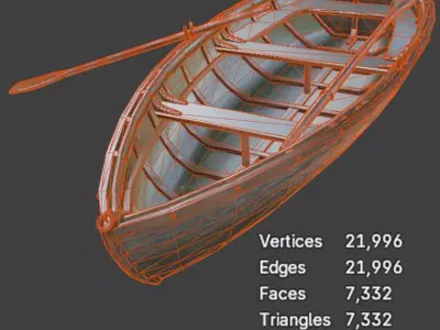 Classic Wooden Speedboat Hyper Detailed Maritime 3D Model 3D model