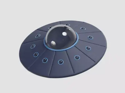 cartoon UFO Flying Spaceship  Low-poly 3D model