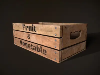 Wooden Crate-1 Low-poly 3D model