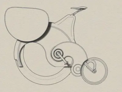 Penny Farthing Bicycle 3D model purchase