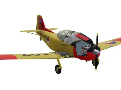 Fokker S-11 Instrukteur Low-poly 3D model