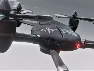 Air Force Combat Drone in 2 colors Low-poly 3D model