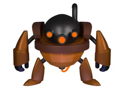 Mecha Simian Low-poly 3D model