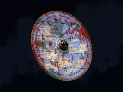 Viking shield 6 - Bloodied Relic Low-poly 3D model