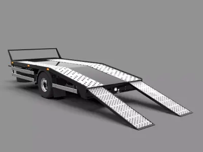 Generic Flatbed Tow Truck Low-poly 3D model