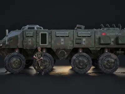 APC - 8X8 Woodland Camo Version 3D model