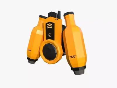 Jetpack Low Poly H01 - SciFi Character Design Low-poly 3D model