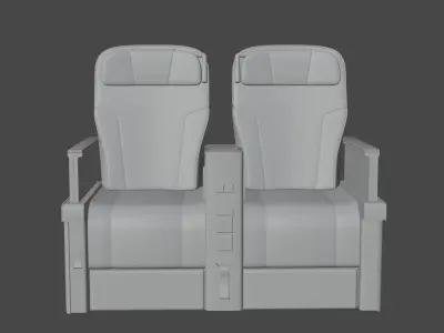 Premium Economy Plane Seat  3D model