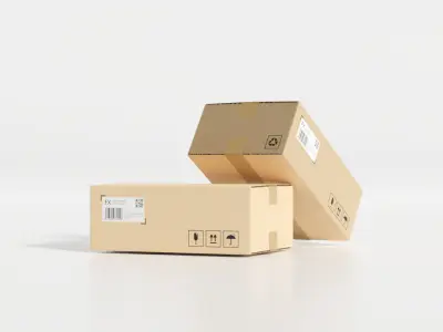 Brown Paper Box - Cardboard box Low-poly 3D model