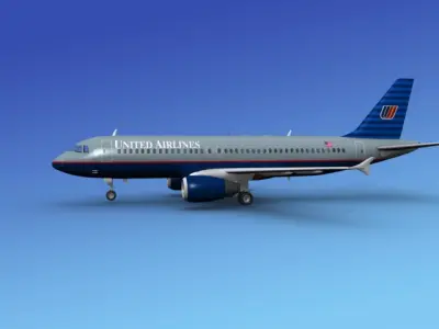 Airbus  A320 United Airlines 1 3D model