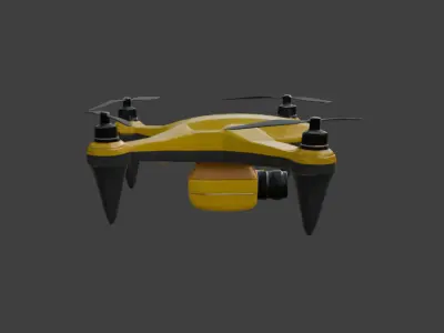 Quadcopter Drone 3D Model Low-poly 3D model