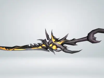 Futuristic Sword Low-poly 3D model 10