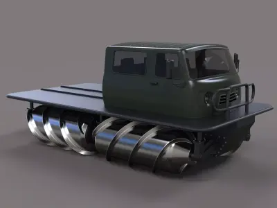 Screw terrain vehicle 3D model