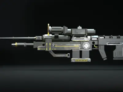 Sniper Game Weapon 3D model
