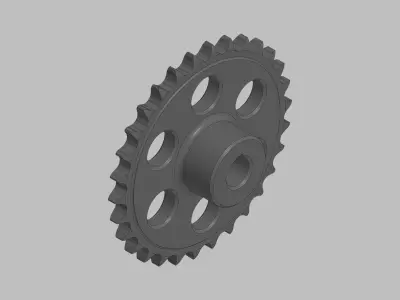 Chain Sprockets 30T Pitch 1905 1-4 Rows 3D model