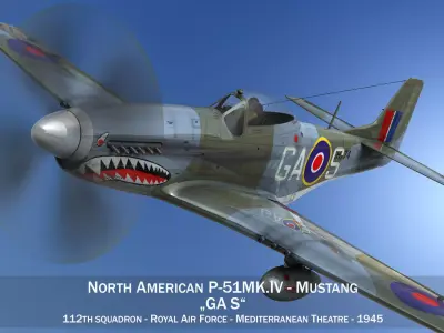 North American P-51K Mustang MK IV - RAF 3D model