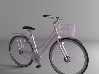 Pink bicycle for women 3D model