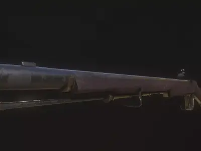 Stylized Pirate Brown Bess Musket Game Ready Low-poly 3D model