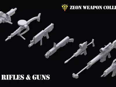 Gundam Zeon Rifles and Guns 3D model