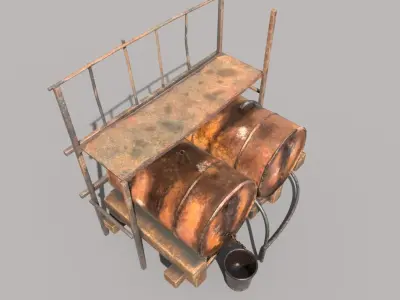 Barrel Oil Platform 3D model