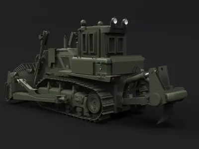 Military Armored Bulldozer 3D model
