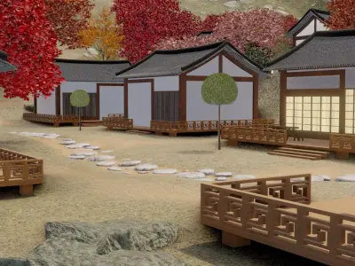 Autumn Village Retreat 3D model purchase