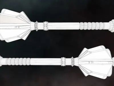 Flanged Mace Low-poly 3D model buy
