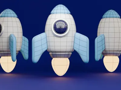 Rocket Free low-poly 3D model