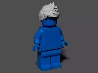 Anime Spiky Hair 3D Model for Lego Minifigure Jackfrost  3D model