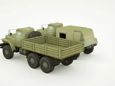 UAZ 469 and Ural 4320 lowpoly collection Low-poly 3D model