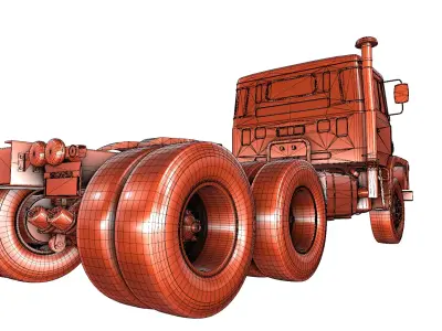 Scania LT141 6x4 38 Stock Classic Truck Low-poly 3D model