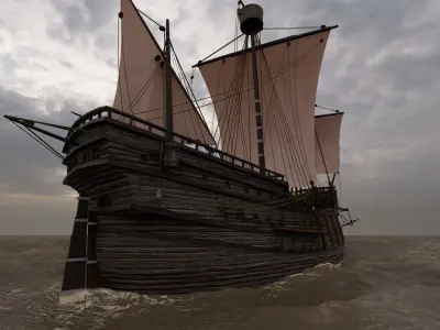 Galeon Ship-Galeon pirate ship-battle ship 3D model by azhaco2022