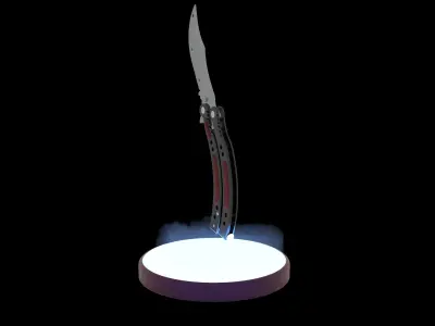 Butterfly knife 3D model purchase