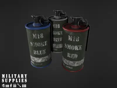 Military Supplies Pack - Smoke Grenade Boxes Low-poly 3D model
