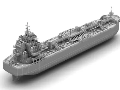  Panamax tanker Low-poly 3D model