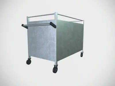 Bench Trolley Double Decker Low-poly 3D model