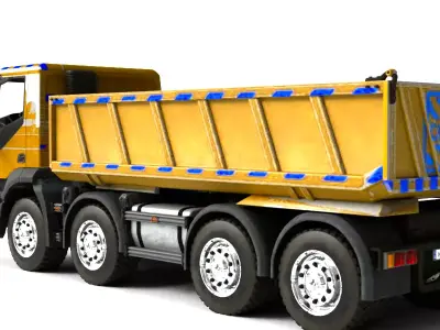 Yellow Rigged Dump Truck 3D model