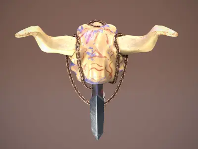 Bone Rage Axe Low-poly 3D model